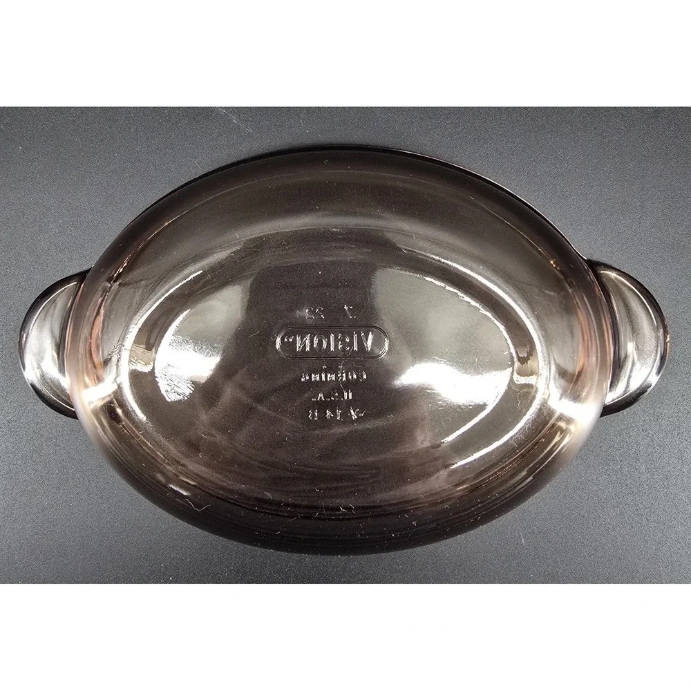 Vtg Pyrex Visions Casserette V-14-B Corning Casserole & Lid P-14-C USA Amber 80s